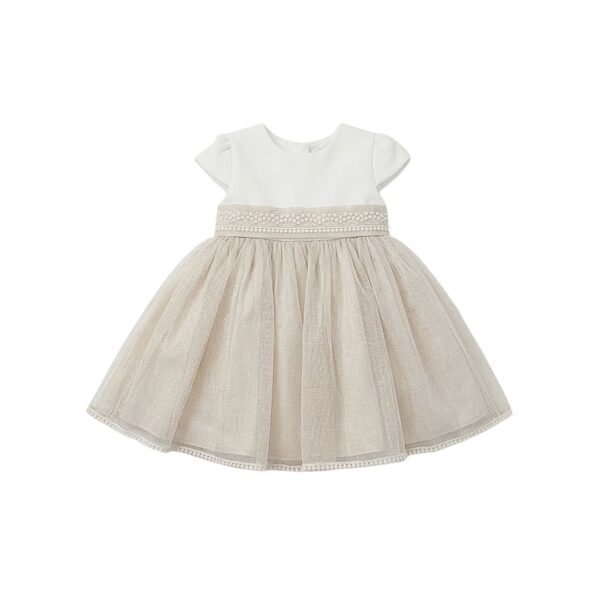 Vestido de Ceremonia en Lino con Sobrefalda de Tul Amaya – Anny