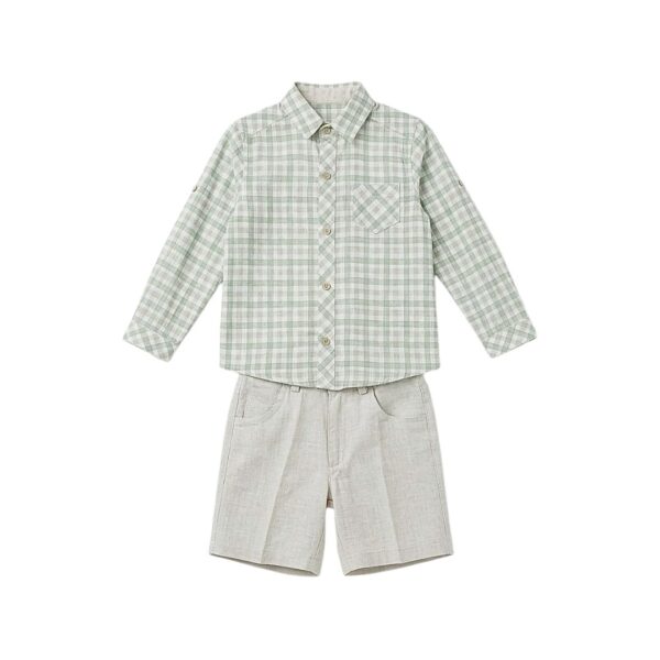 Conjunto de Camisa a Cuadros y Pantalón de Lino Martín Aranda – Anny